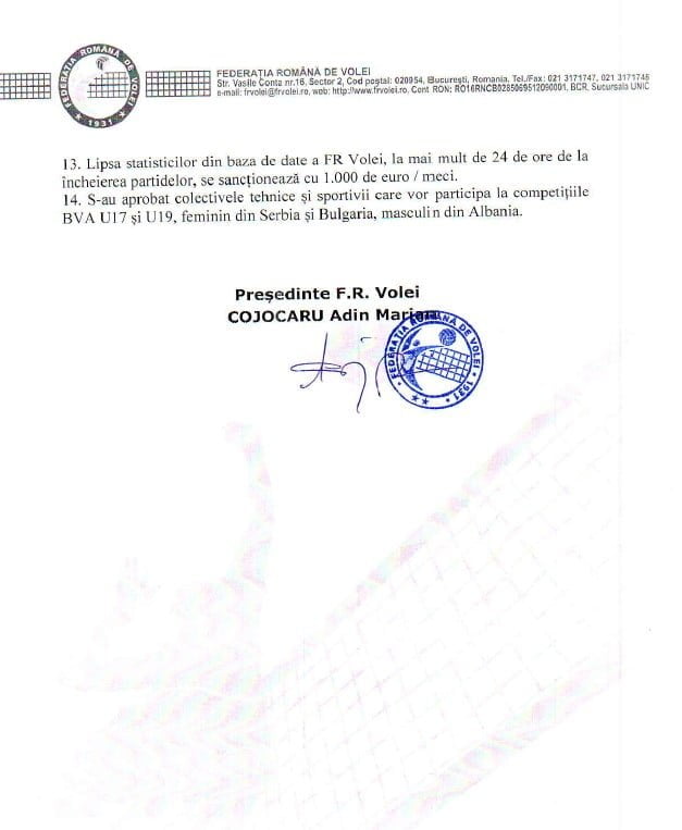 Hotărârile Consiliului Director al FRV din 27 iunie 2023 2 - FRVolei Hotarari 2 1 - FRVolei