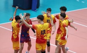 Nationala Romaniei U16 bucurie - FRVolei