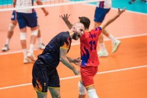 Bela Bartha bucuros dupa un blocaj - FRVolei