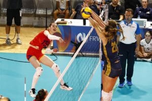 Naționala feminină, o victorie și un eșec la Blaj, în Liga Europeană 2026 3 - FRVolei Sorina Miclăuș în atac