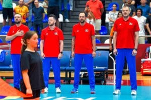 Naționala masculină, două victorii din două meciuri disputate la Mioveni - Liga Europeană 2026 3 - FRVolei Staff-ul tehnic al nationalei Romaniei