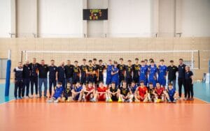 omponenții naționalelor României și Republicii Moldova, după semifinala turneului 5-8