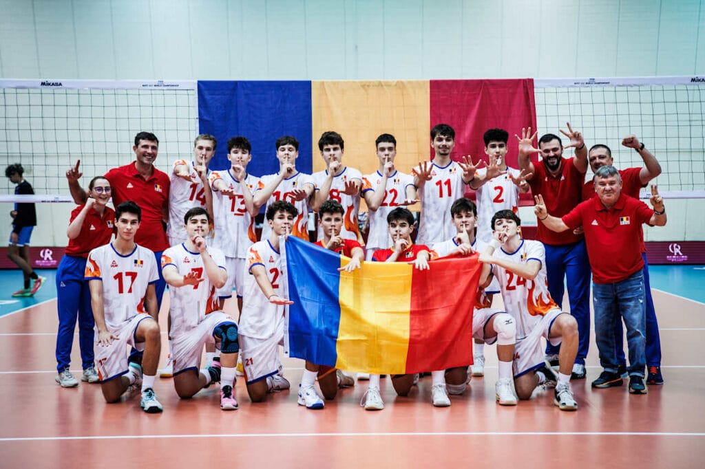 Naționala României U17 după meciul câștigat cu Tunisia