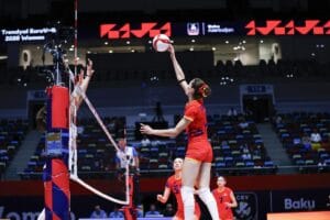 România încheie astăzi parcursul la EuroVolley 2026. Tricolorele întâlnesc Spania în ultimul meci din Grupa C 1 - FRVolei Rodica Buterez in atac